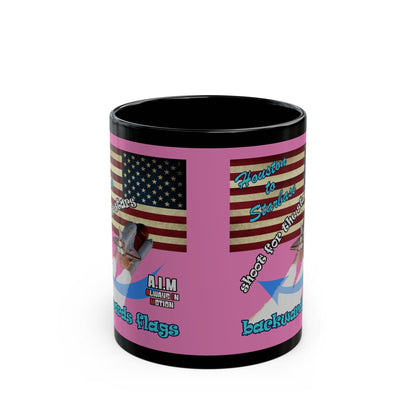 shoot for the stars - Black Mug (light pink)