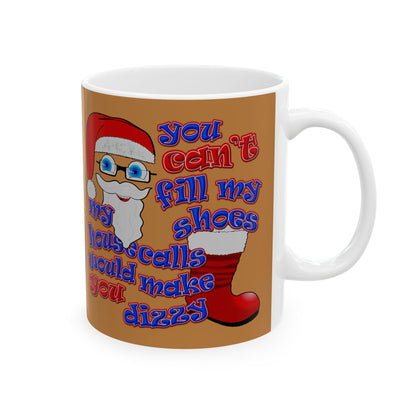 santa's shoes - White Mug (light brown)