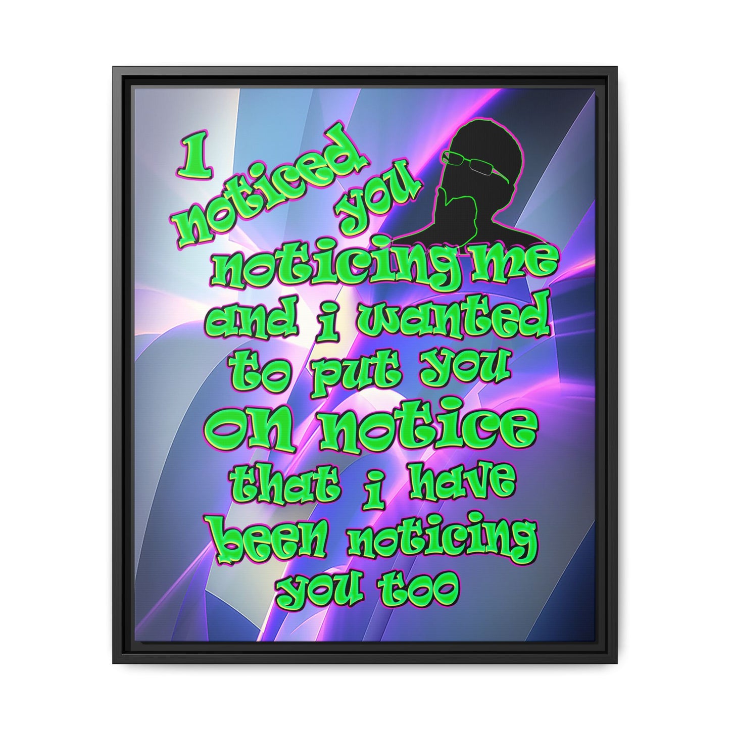 noticed you noticing - framed canvas art (grey-pink wave)