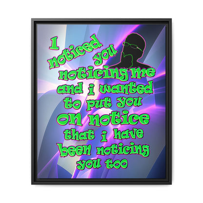 noticed you noticing - framed canvas art (grey-pink wave)