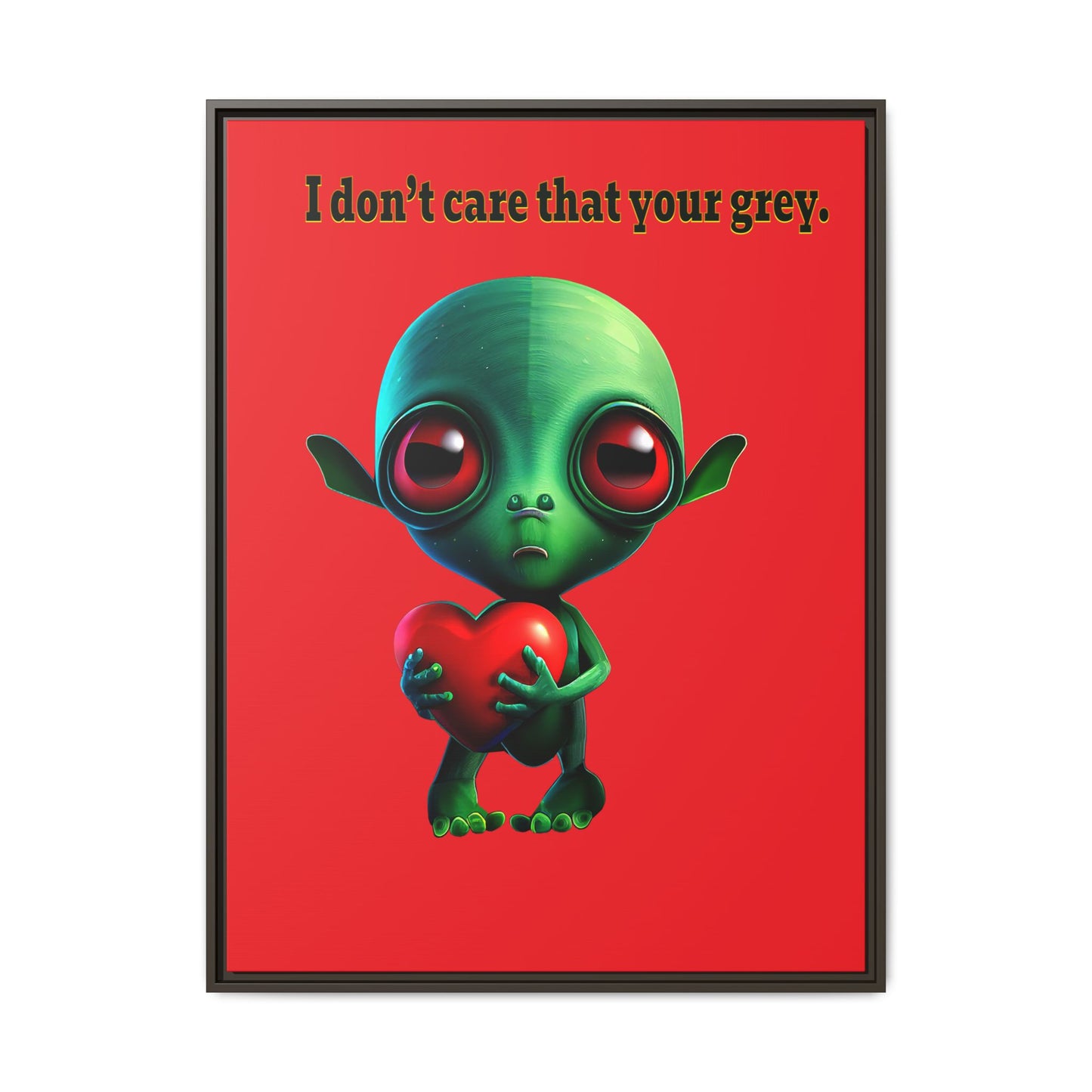 I don't care that your grey - framed canvas art (red)