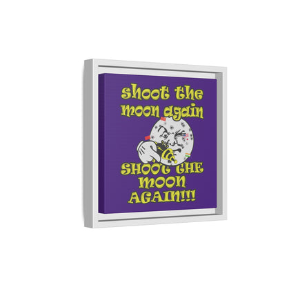 shoot the moon again - framed canvas art (purple)