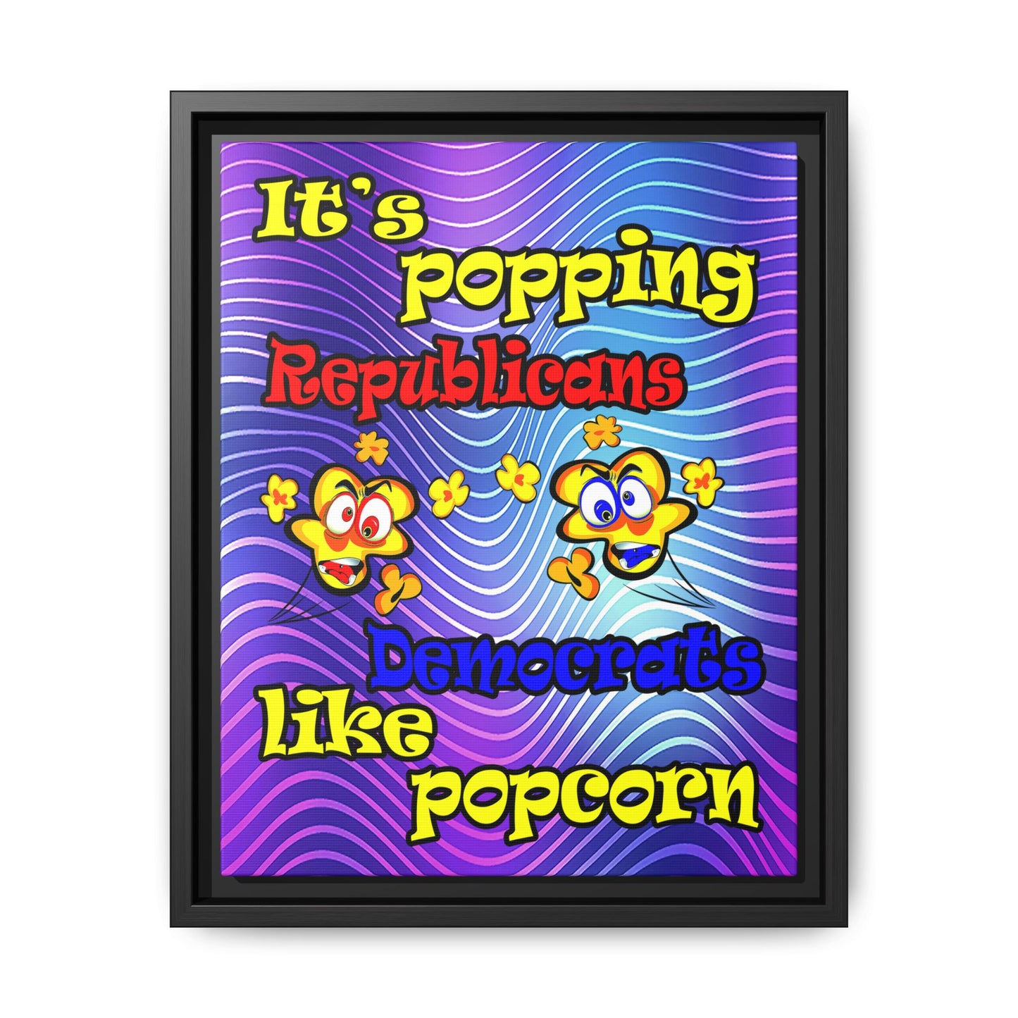 popping like popcorn - framed canvas art (purple wave)