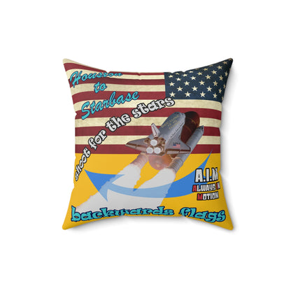 shoot for the stars - Spun Polyester Square Pillow - (yellow)