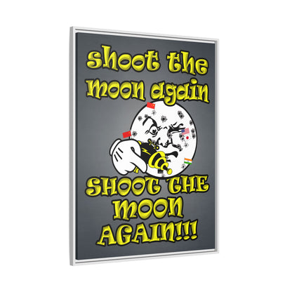 shoot the moon again - framed canvas art (grey-light grey)