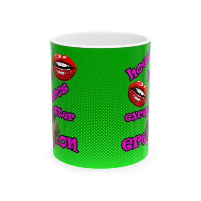 hoes b4 bros - White Mug (logo green)