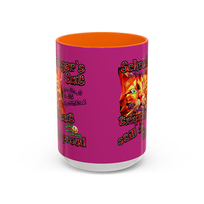 schrodinger's cat - Accent Mug (pink)