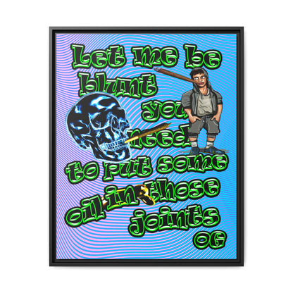 og - framed canvas art (light blue-purple wave)