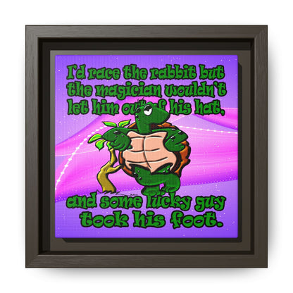 turtle race - framed canvas art (purple-pink wave)