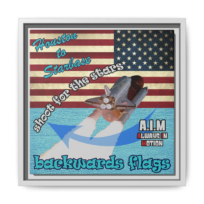 shoot for the stars - framed canvas art (faded blue)