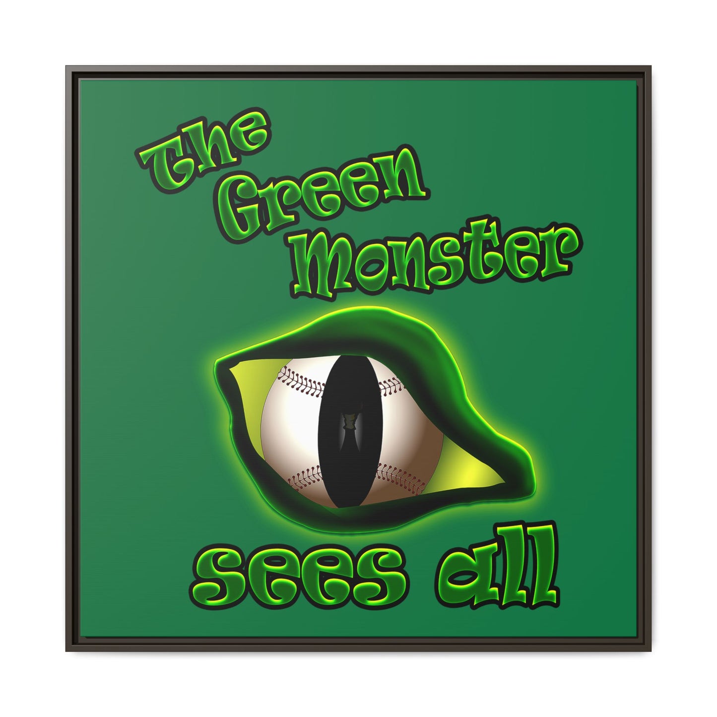green monster - framed canvas art (dark green)