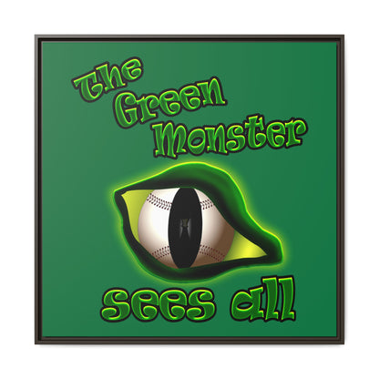 green monster - framed canvas art (dark green)