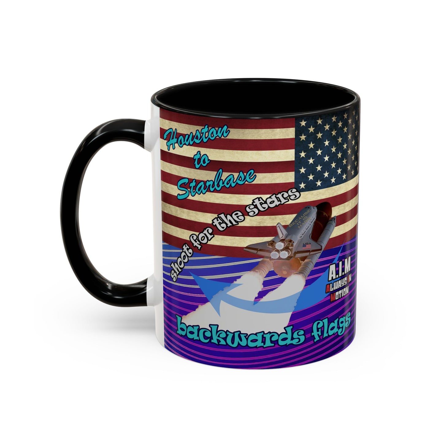 shoot for the stars - Accent Mug (purple wave)