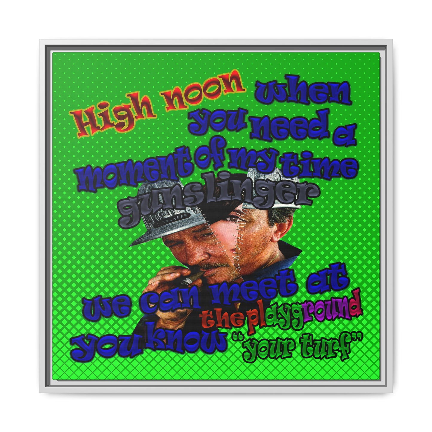 high noon - framed canvas art (logo green)