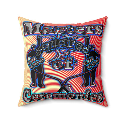em cee squared - Spun Polyester Square Pillow - (yellow-orange wave)