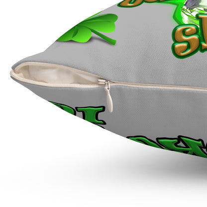 celtics logo - Spun Polyester Square Pillow - (light grey)