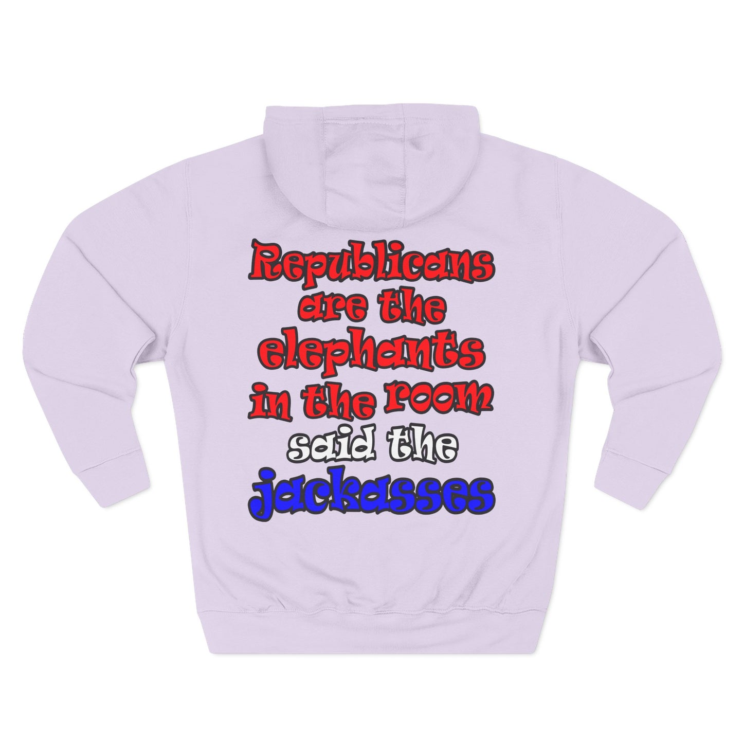 donkeys and elephants - Three-Panel Fleece Hoodie