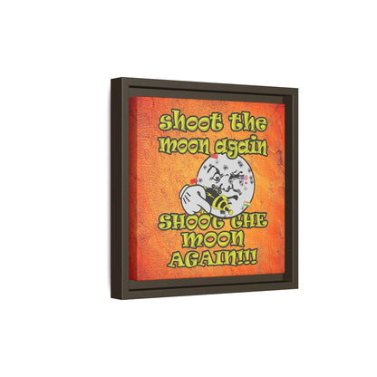 shoot the moon again - framed canvas art (burnt orange)