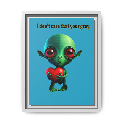 I don't care that your grey - framed canvas art (turquoise)