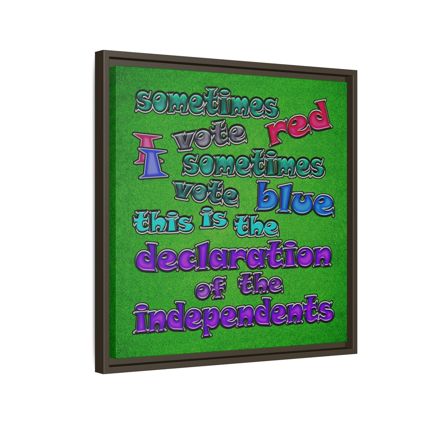 declaration of the independents - framed canvas art (green turf)