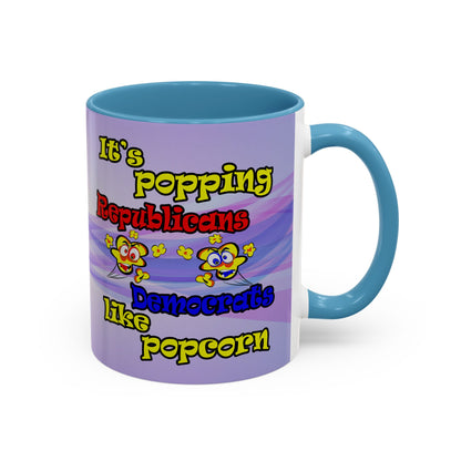 popping like popcorn - Accent Mug (light blue-pink wave)