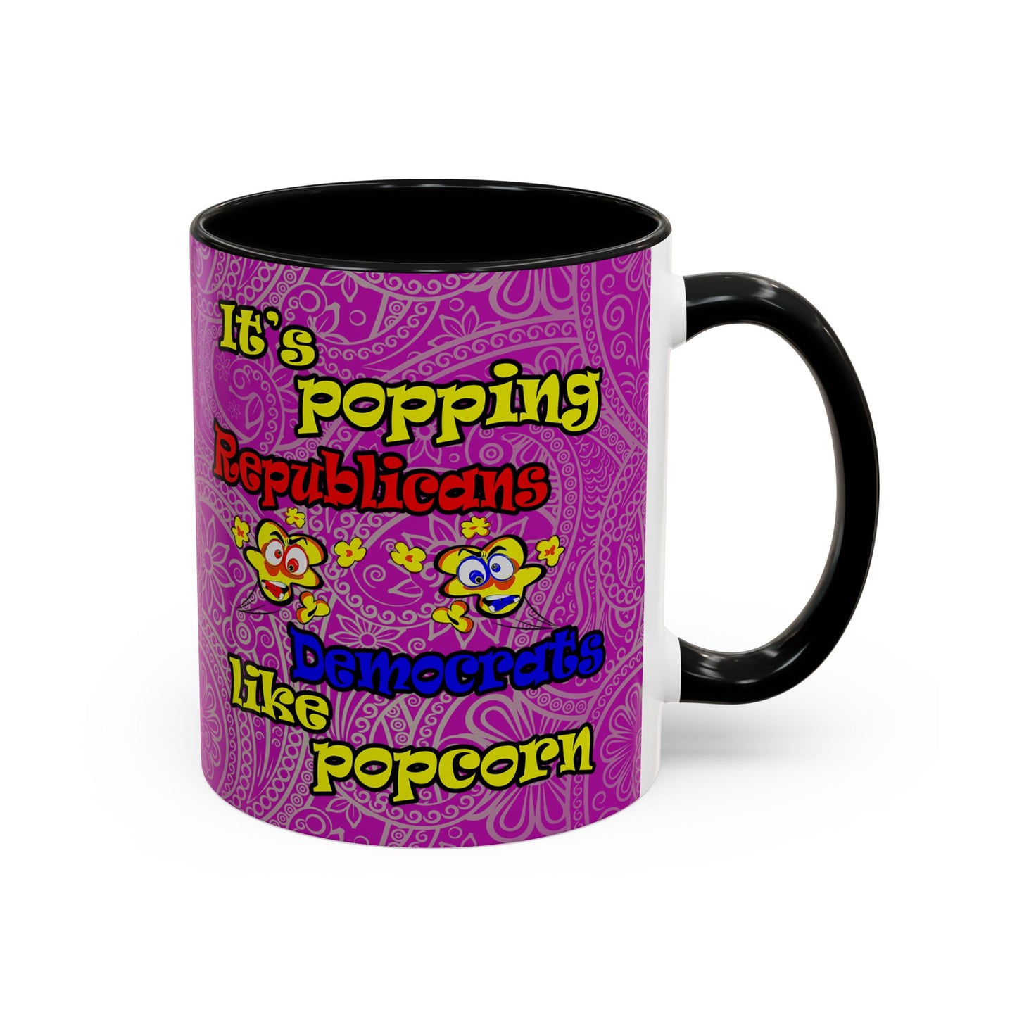 popping like popcorn - Accent Mug (pink swirl)