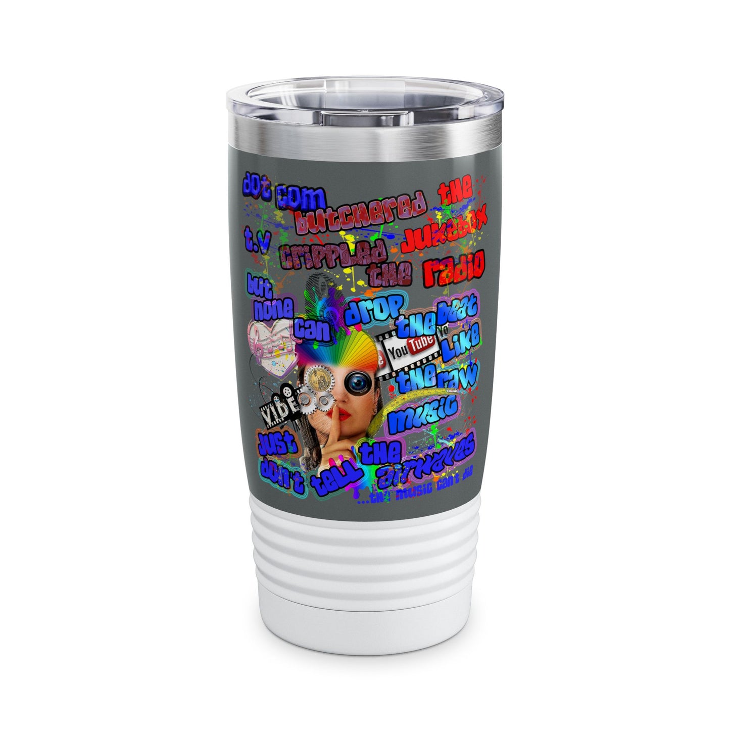 drop the beat - Ringneck Tumbler, 20oz (dark grey)