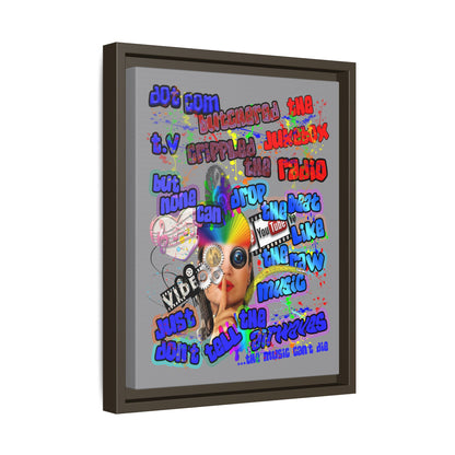 drop the beat - framed canvas art (grey)