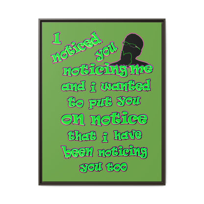 noticed you noticing - framed canvas art (green)