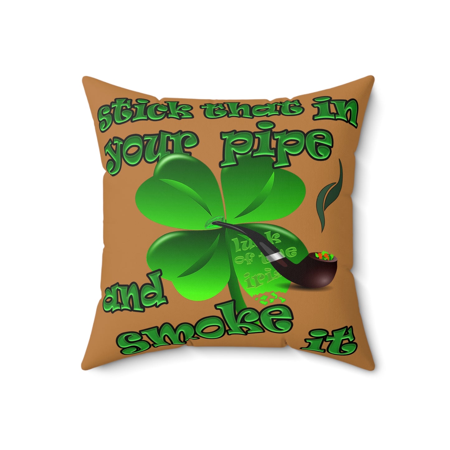 celtics logo - Spun Polyester Square Pillow - (light brown)