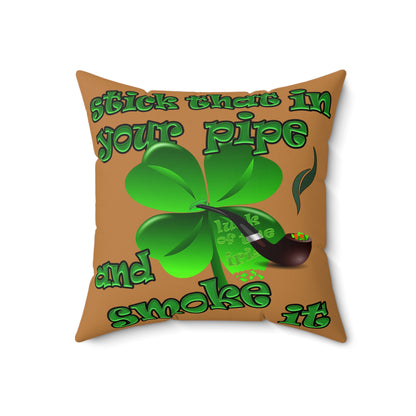 celtics logo - Spun Polyester Square Pillow - (light brown)