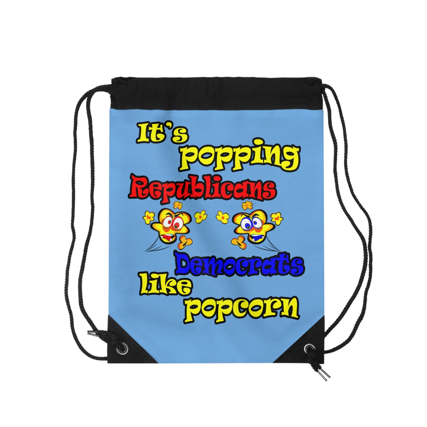popping like popcorn - Drawstring Bag (light blue)