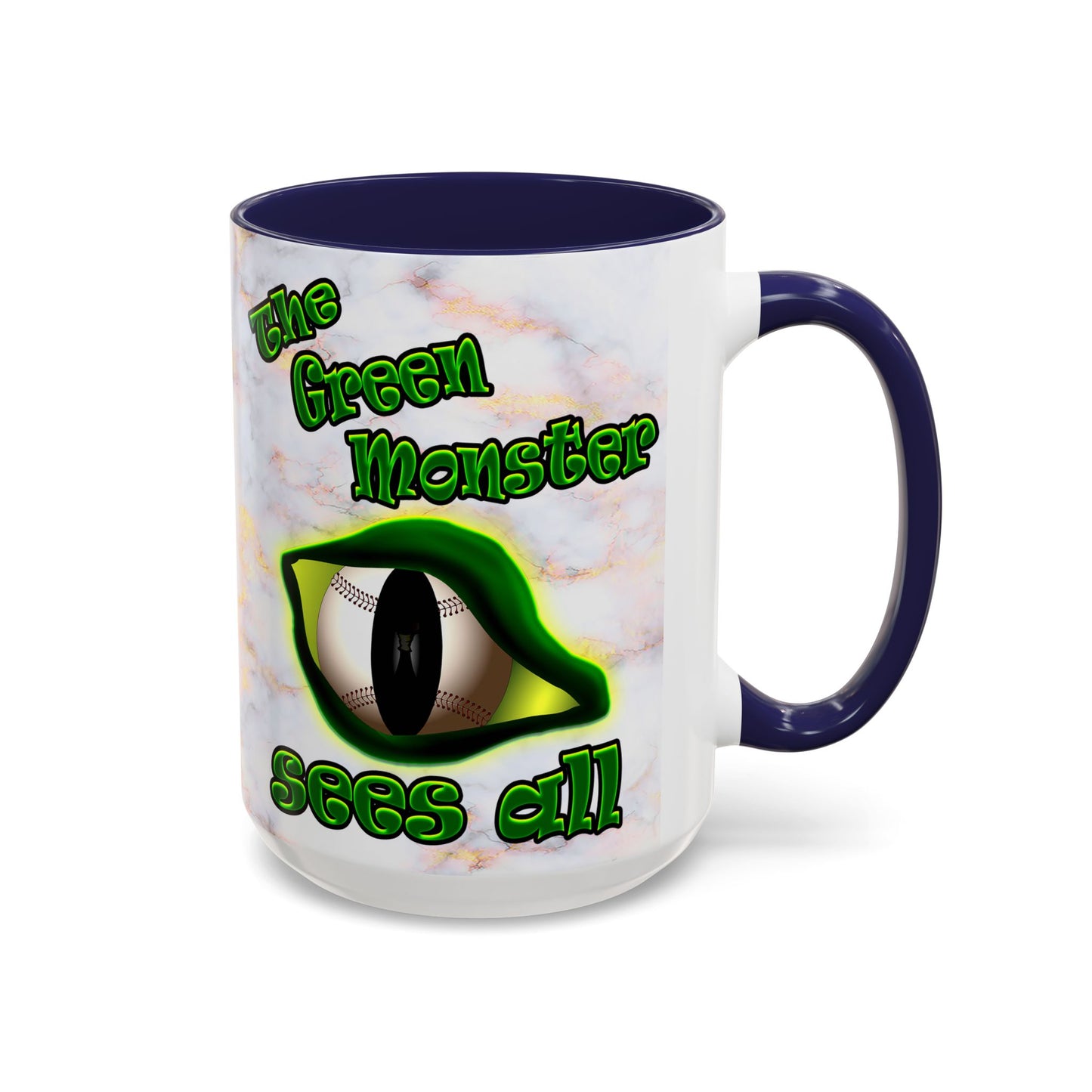 green monster - Accent Mug (white marble)