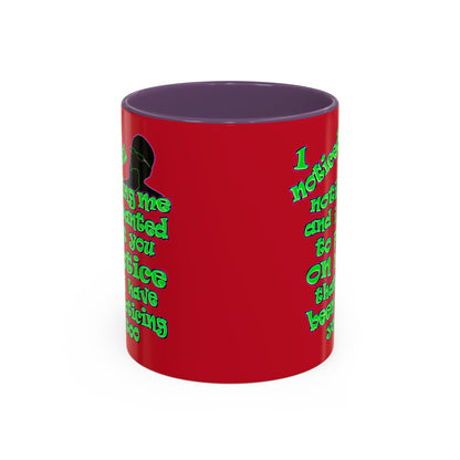 noticed you noticing - Accent Mug (dark red)