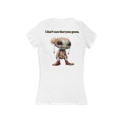I don't care that your grey - Women's Jersey Short Sleeve Deep V-Neck Tee