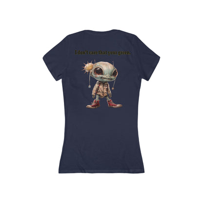 I don't care that your grey - Women's Jersey Short Sleeve Deep V-Neck Tee