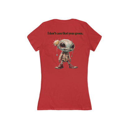 I don't care that your grey - Women's Jersey Short Sleeve Deep V-Neck Tee