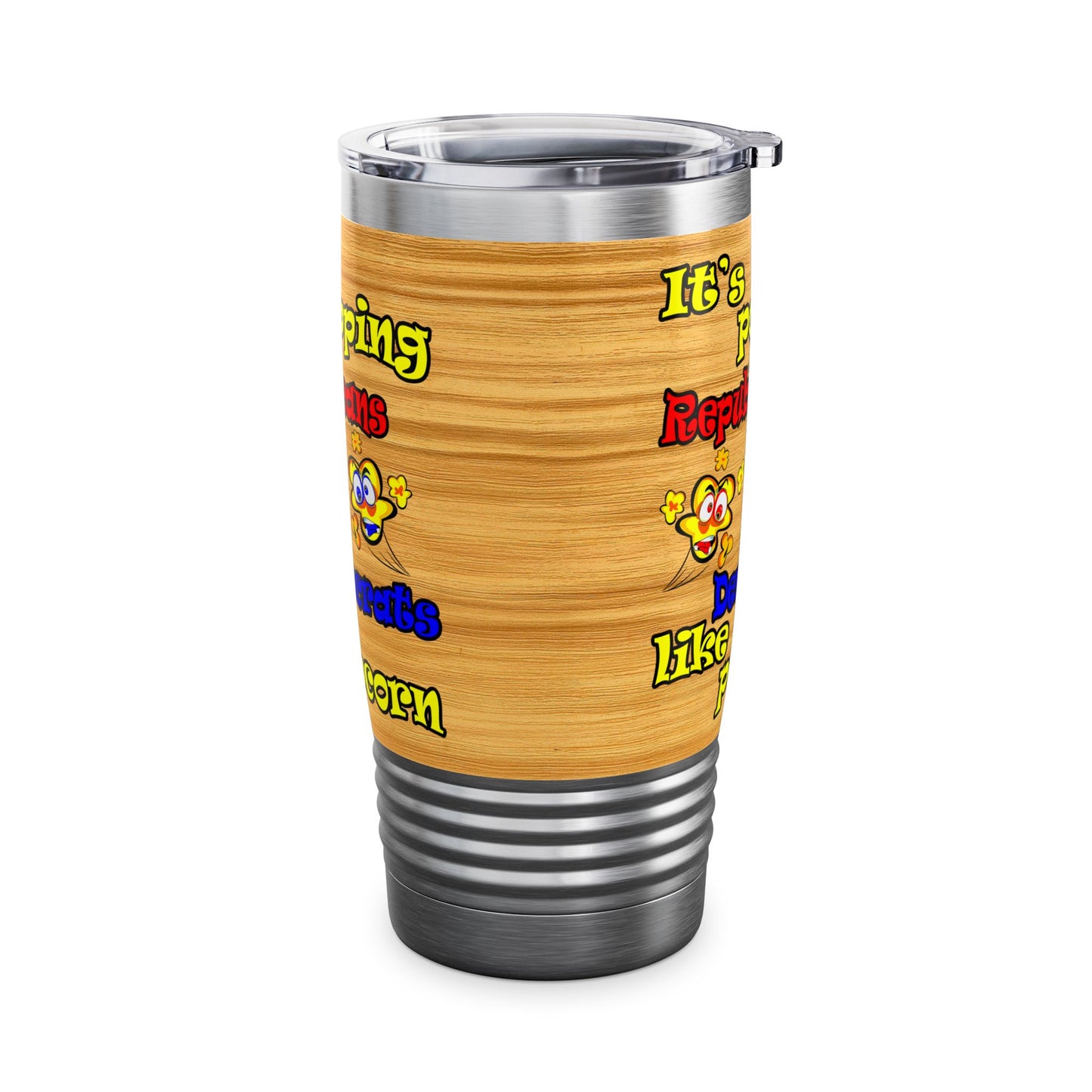 popping like popcorn - Ringneck Tumbler, 20oz (butterscotch wood finish)