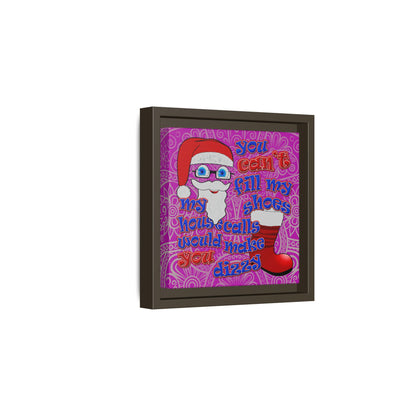 santa's shoes - framed canvas art (pink swirl)