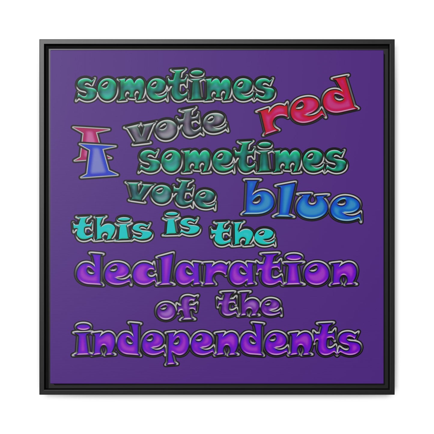 declaration of the independents - framed canvas art (purple)