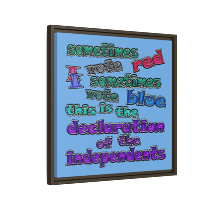 declaration of the independents - framed canvas art (light blue)