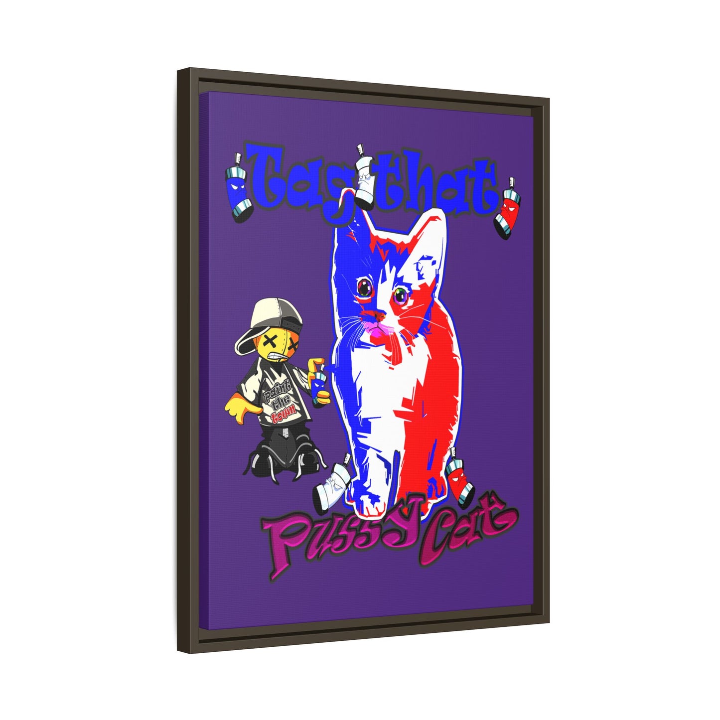 tag that - framed canvas art (purple)
