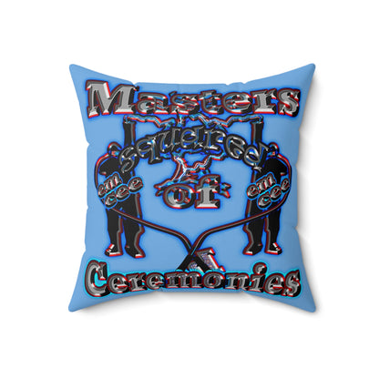 em cee squared - Spun Polyester Square Pillow - (light blue)