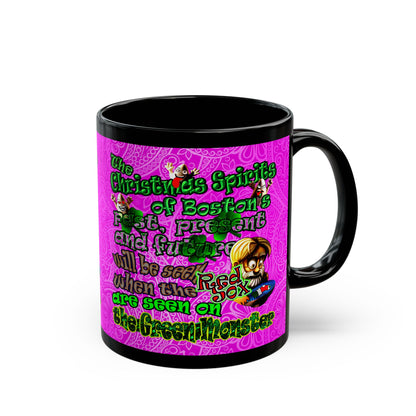 christmas spirits of boston - Black Mug (pink swirl)