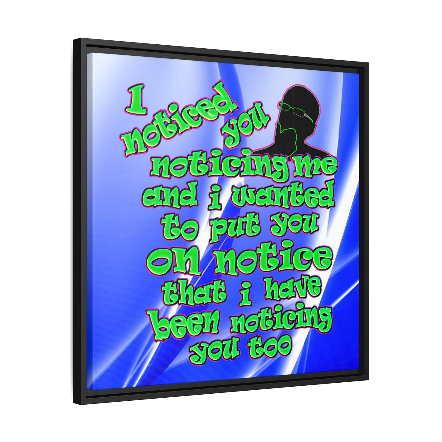 noticed you noticing - framed canvas art (blue-white wave)