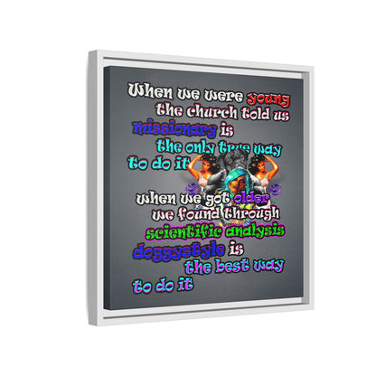 doggystyle - framed canvas art (grey-light grey)