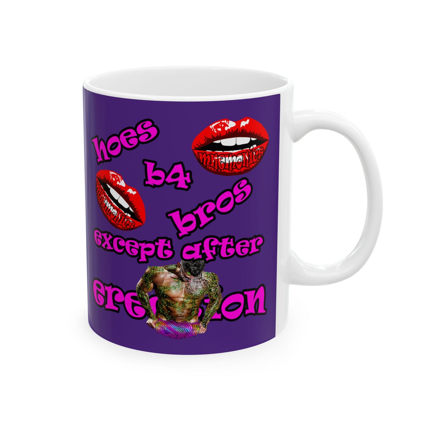hoes b4 bros - White Mug (purple)