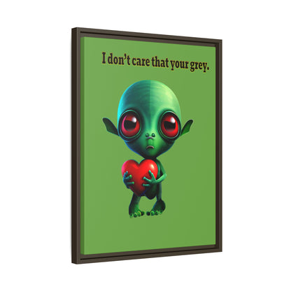 I don't care that your grey - framed canvas art (green)