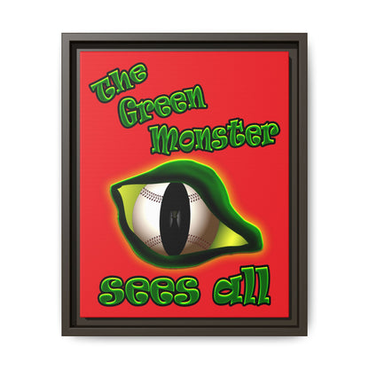 green monster - framed canvas art (red)