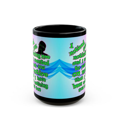 noticed you noticing - Black Mug (light blue-pink wave)
